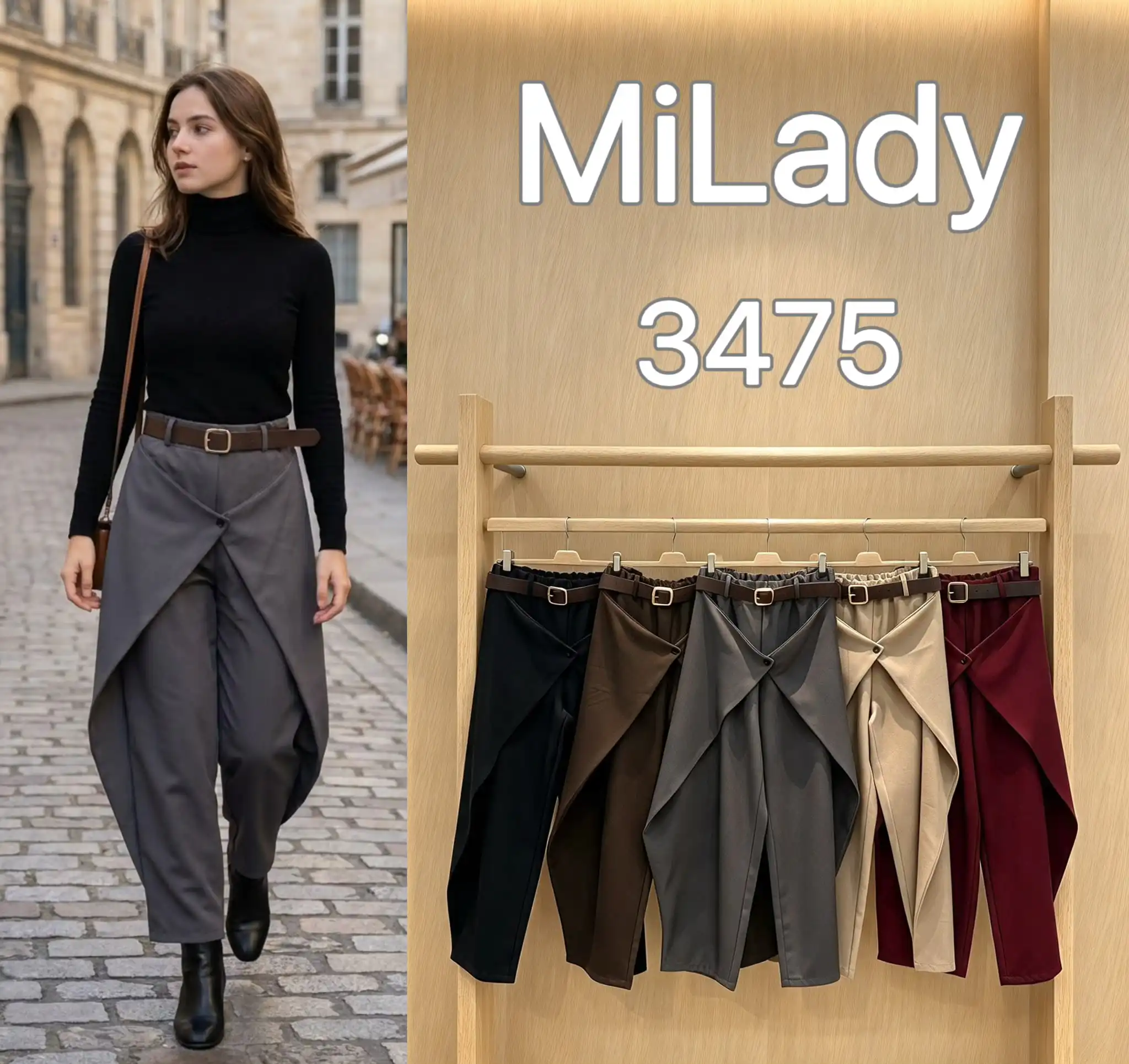 Wide leg nohavice s opaskom