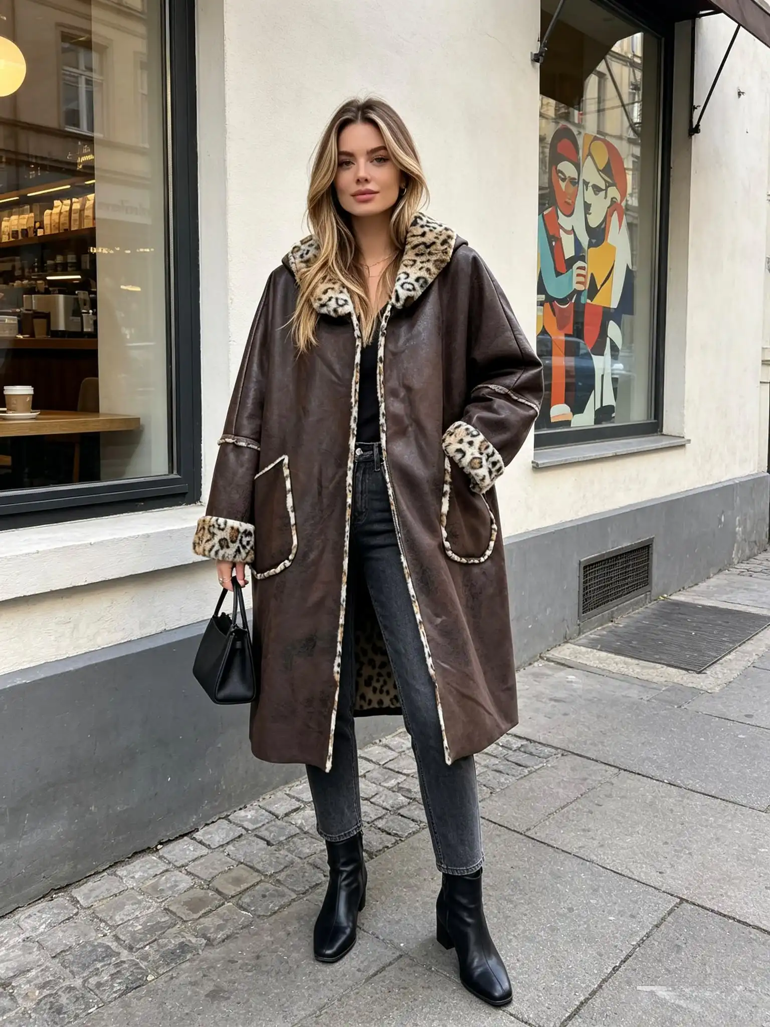 Oversized bunda s golierom