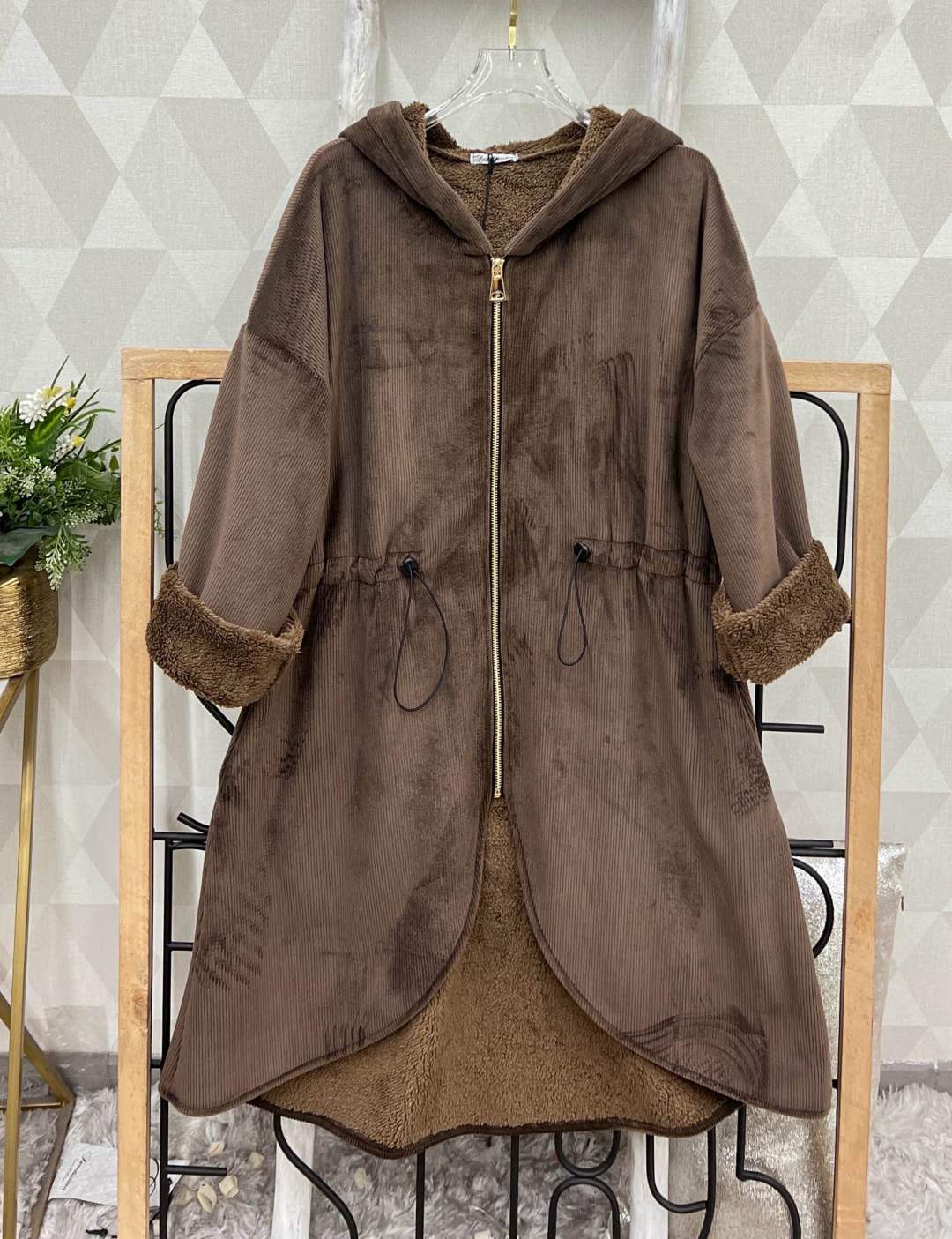 Oversize bunda s kapucňou