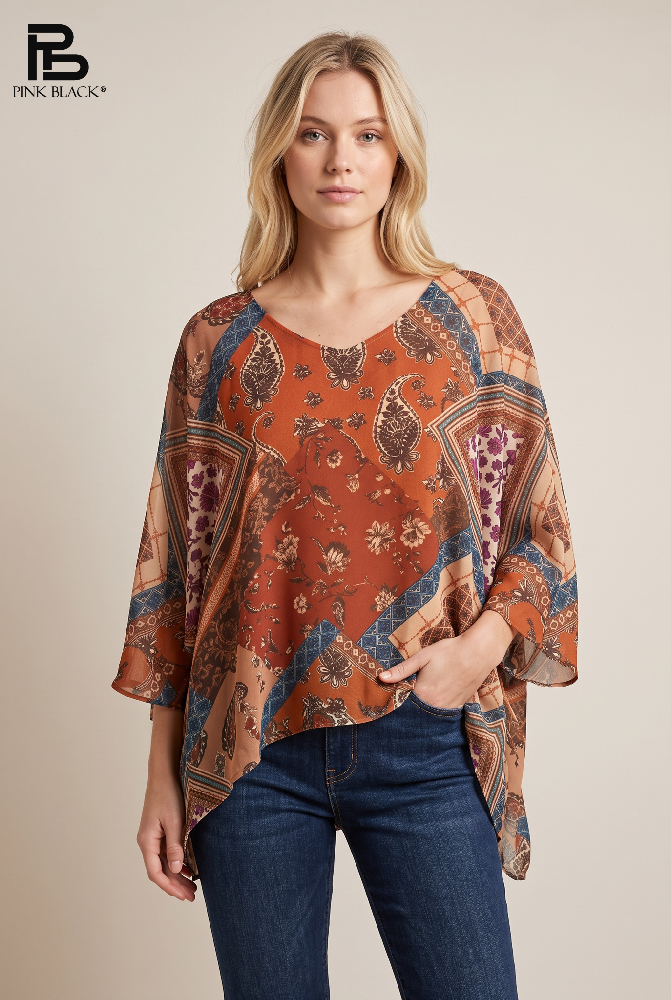Oversize blúzka s paisley vzorom