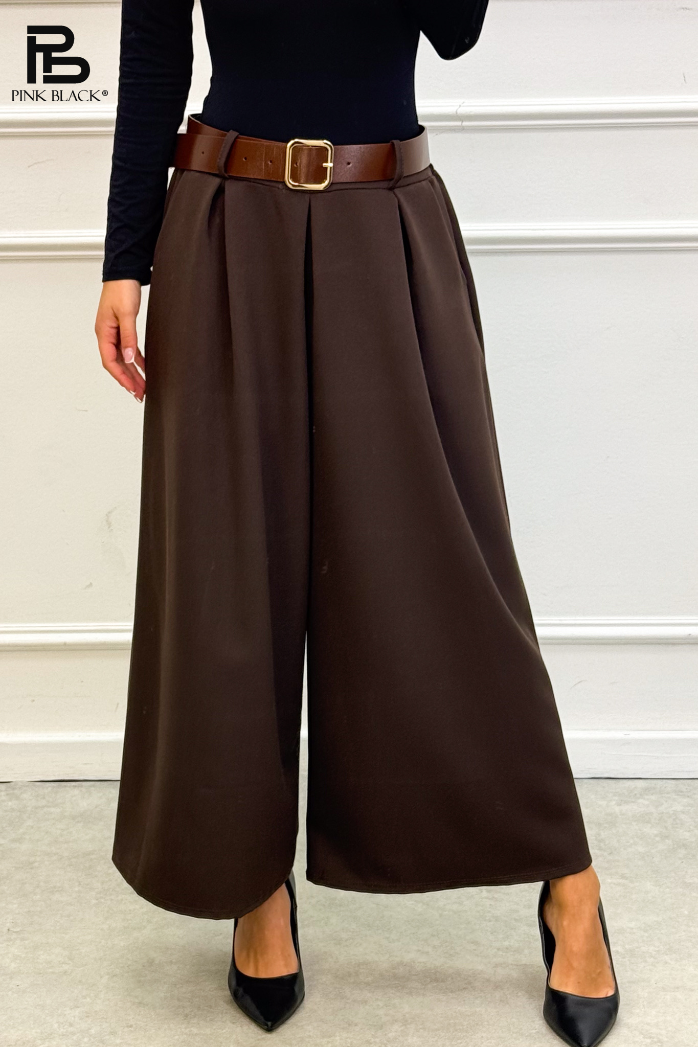 Nohavice Wide Leg s Vrstvením
