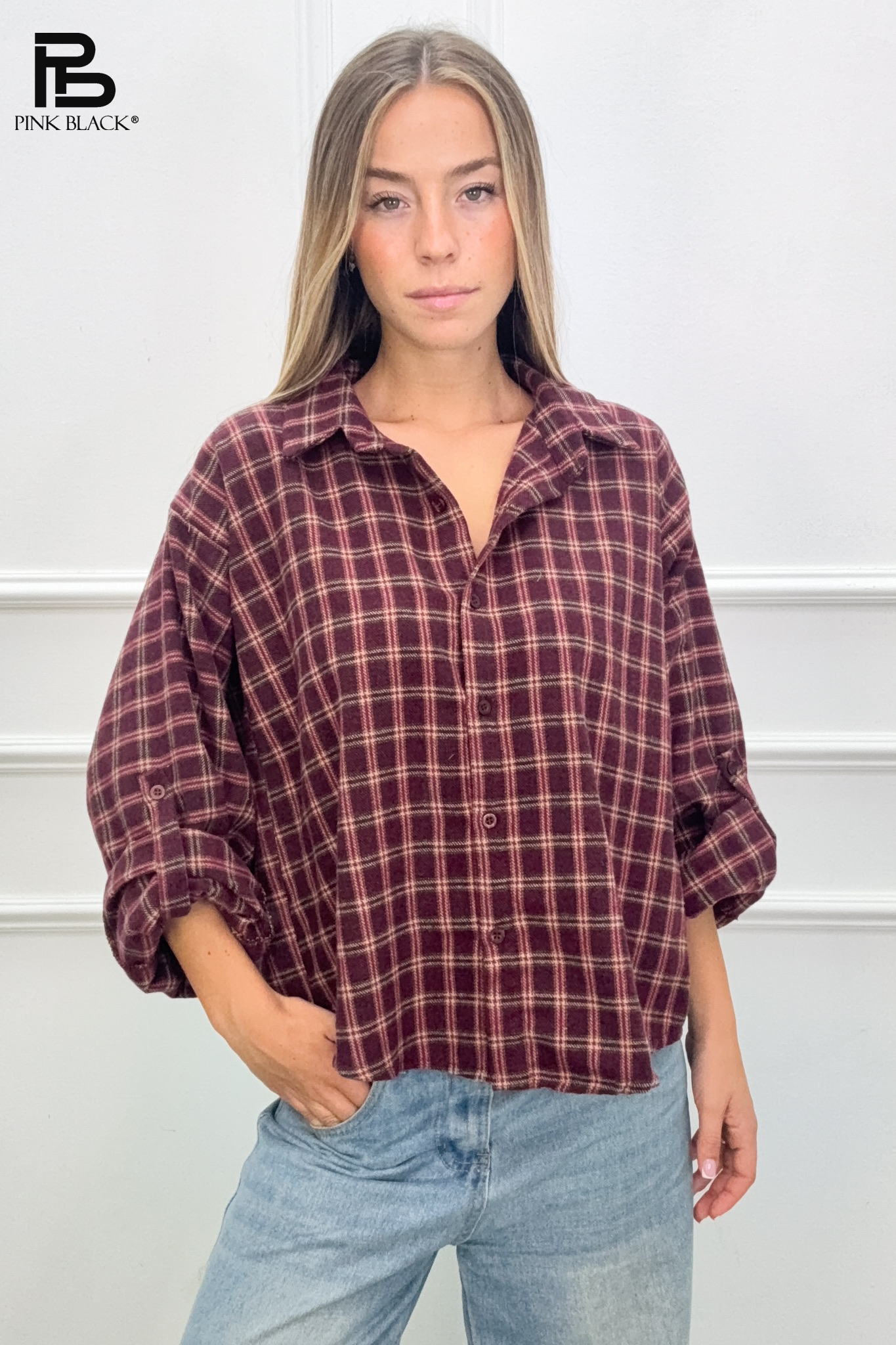 Oversize košeľa s golierom