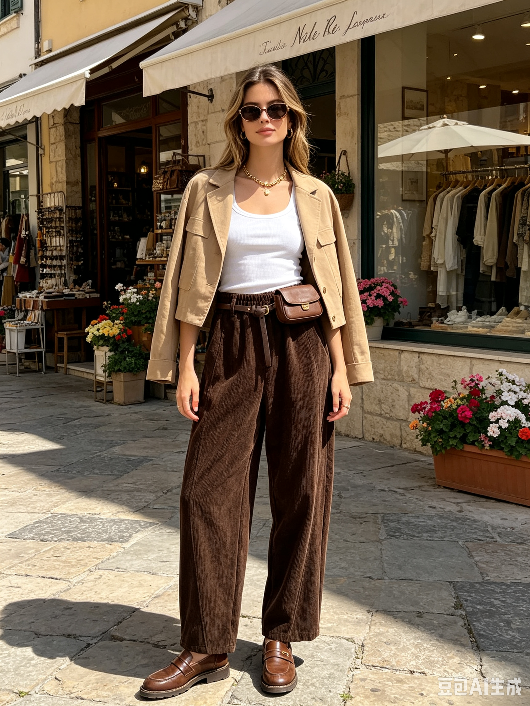 Nohavice Wide Leg s Opaskom