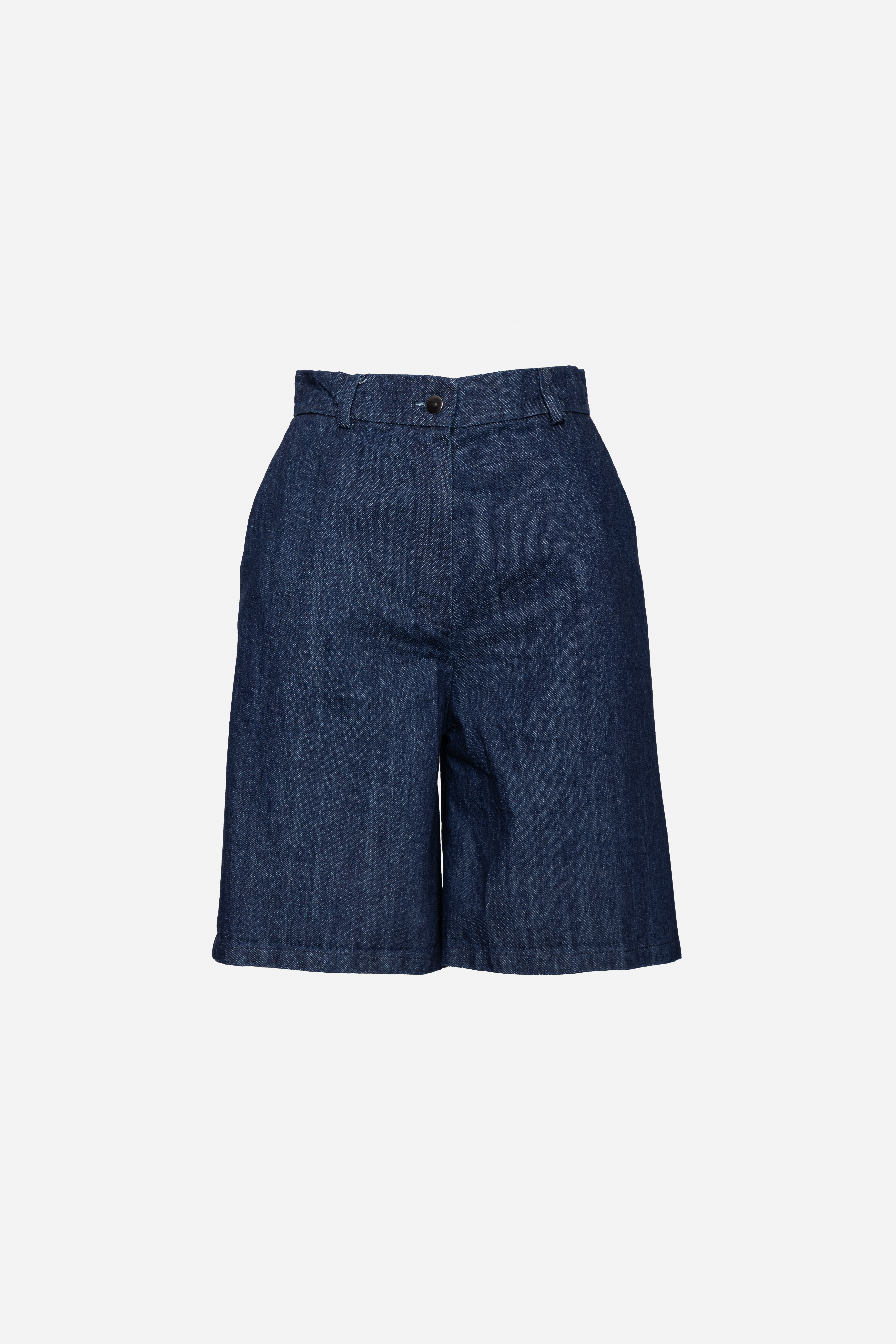 Bermudy s vysokým pásom z denimu