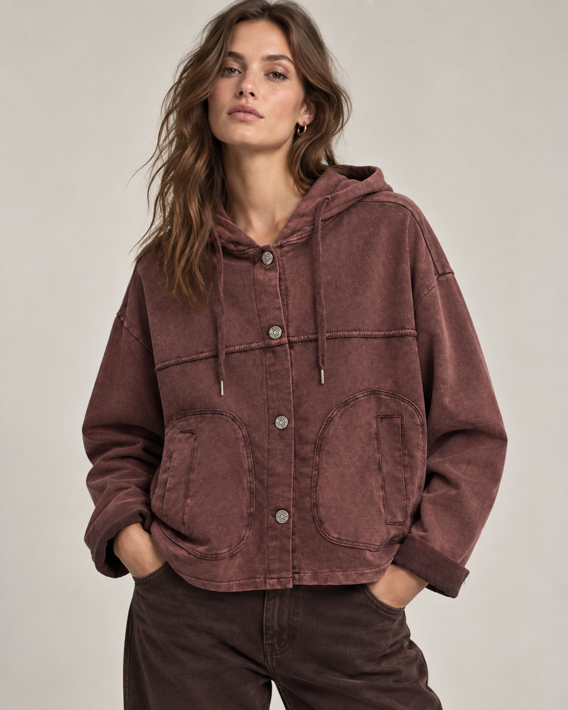 Oversize bunda s kapucňou