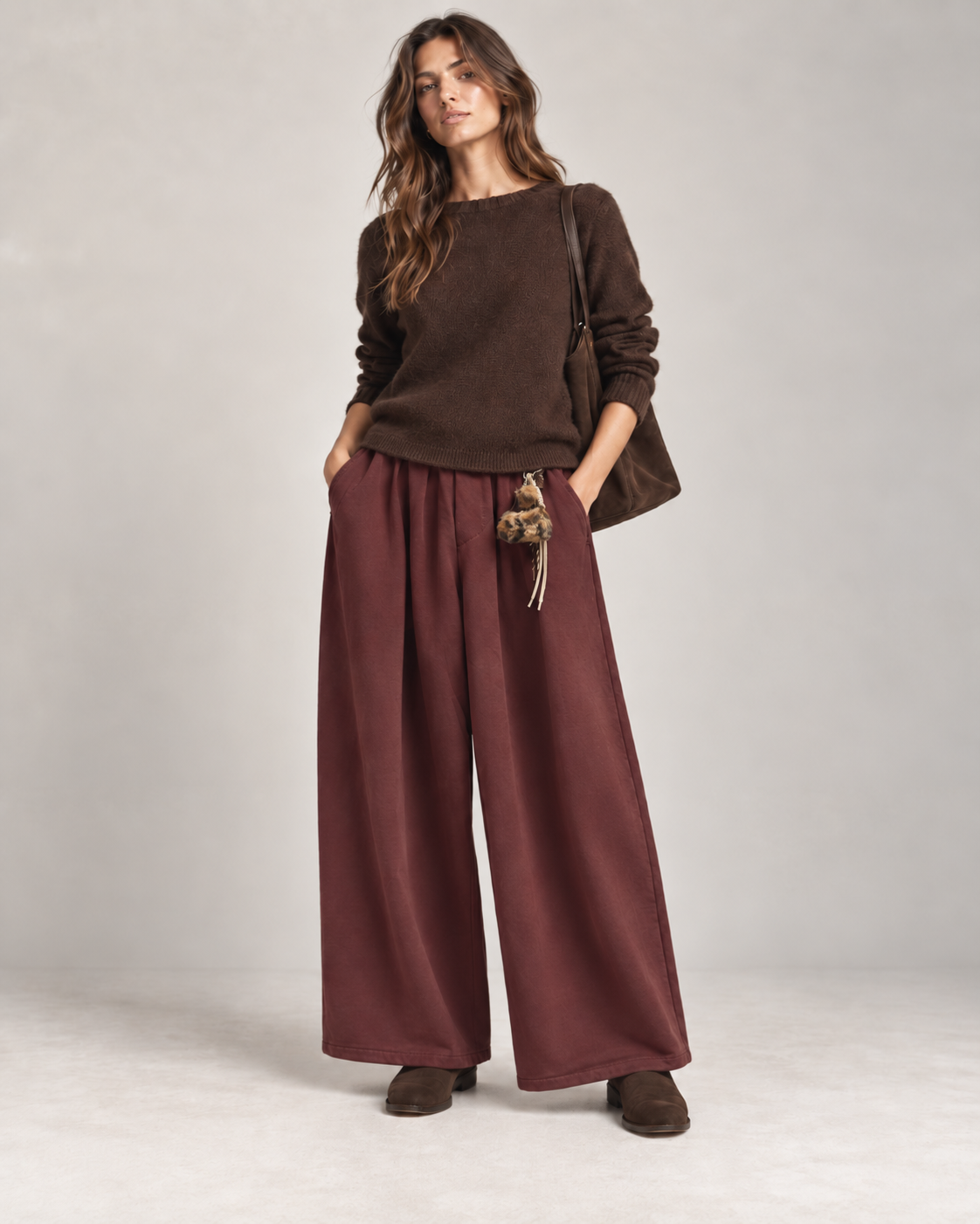 Široké nohavice s plisovaním