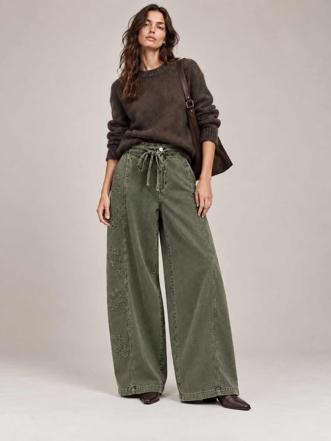 Nohavice Wide Leg s balloon strihom