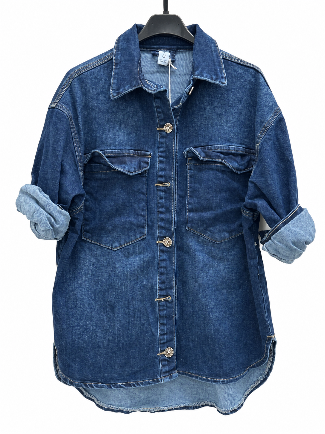 Predĺžená oversize denimová košeľa