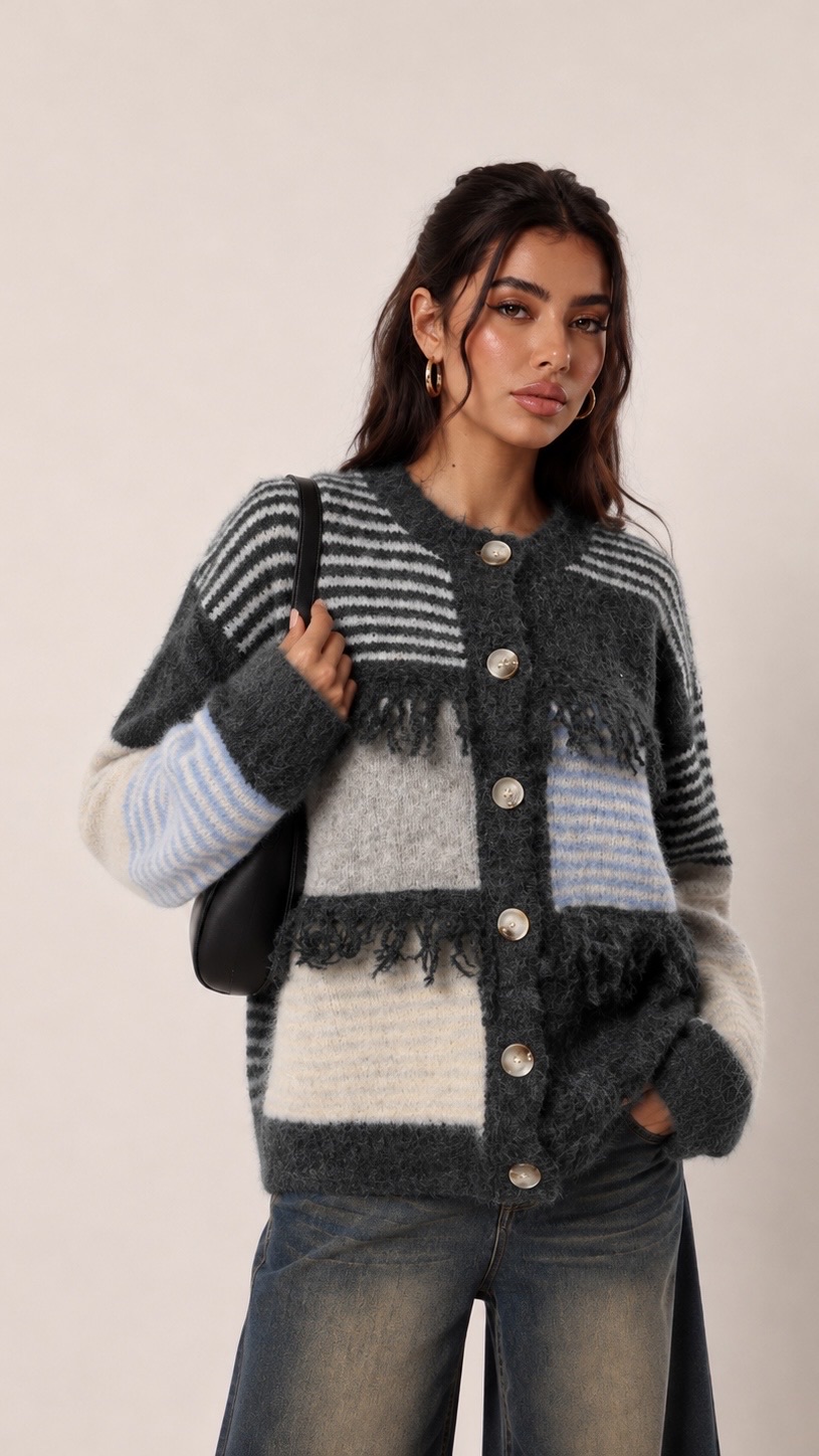 Oversize kardigán s strapcami