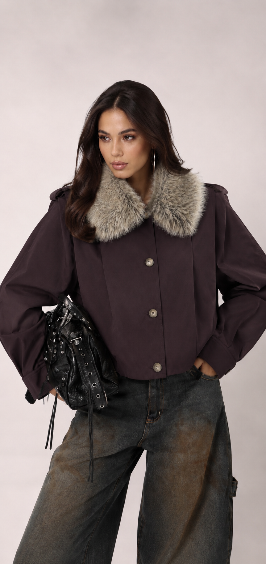 Oversize bunda s golierom