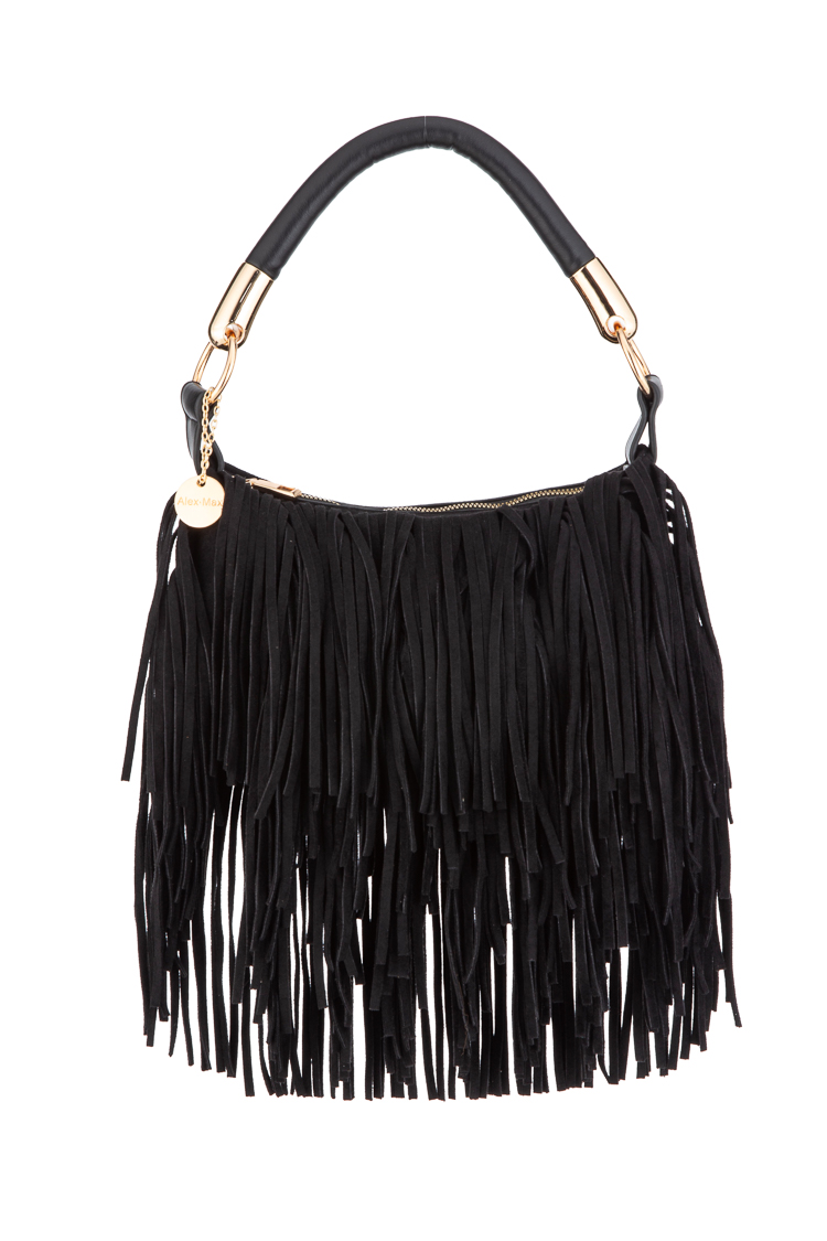 Boho kabelka cez rameno s strapcami