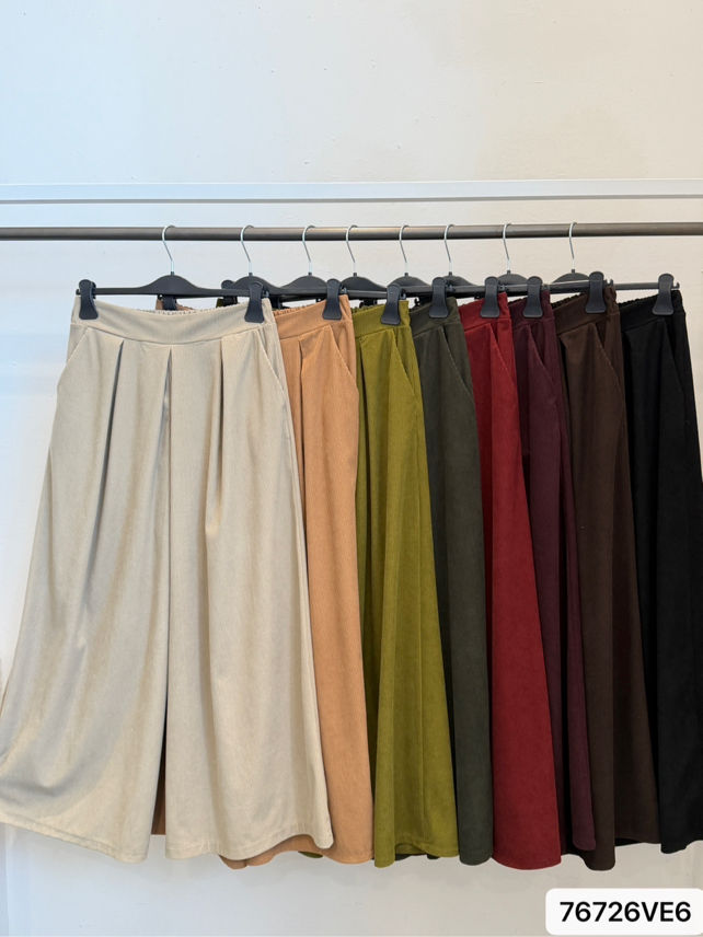Nohavice Wide Leg s Plisami