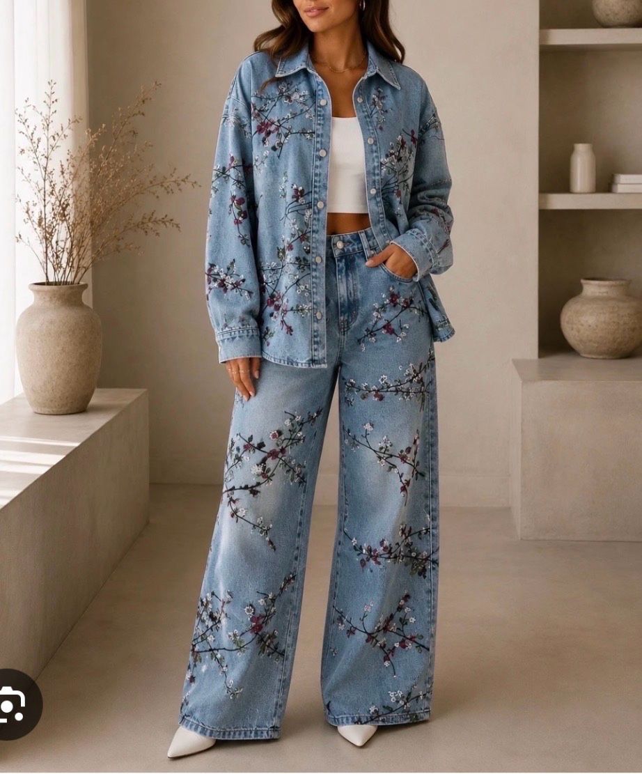 Oversized denimový komplet