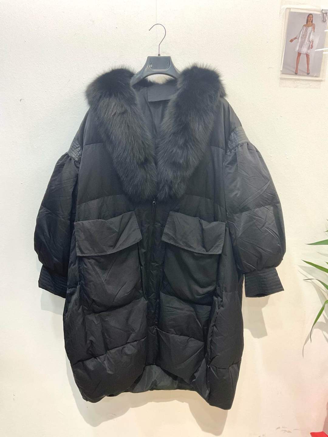 Oversize prešívaný kabát