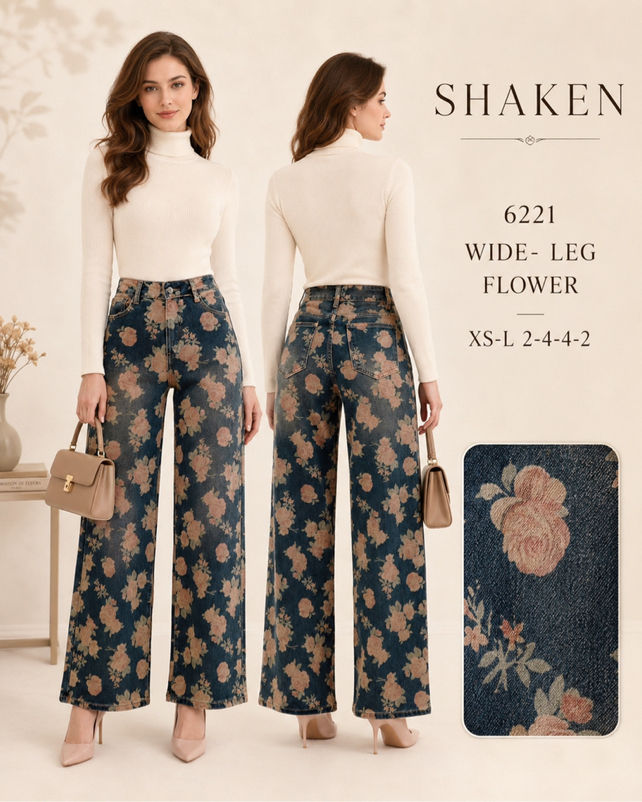 Nohavice Wide Leg s vzorom