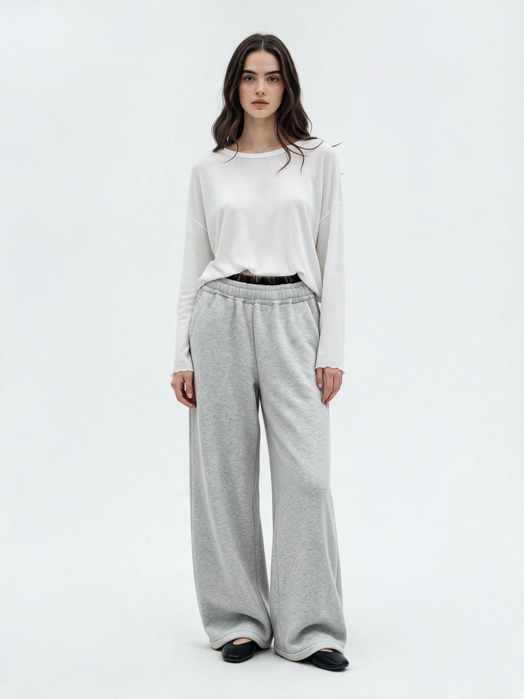 Nohavice Wide Leg s elastickým pásom