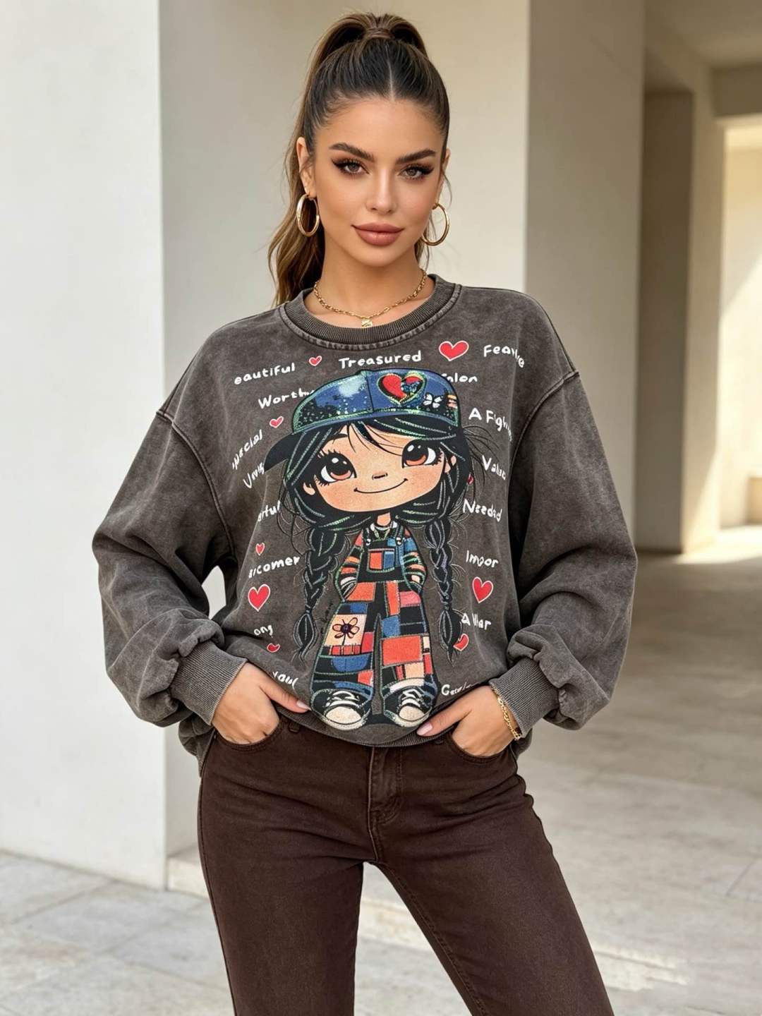 Oversized mikina s potlačou