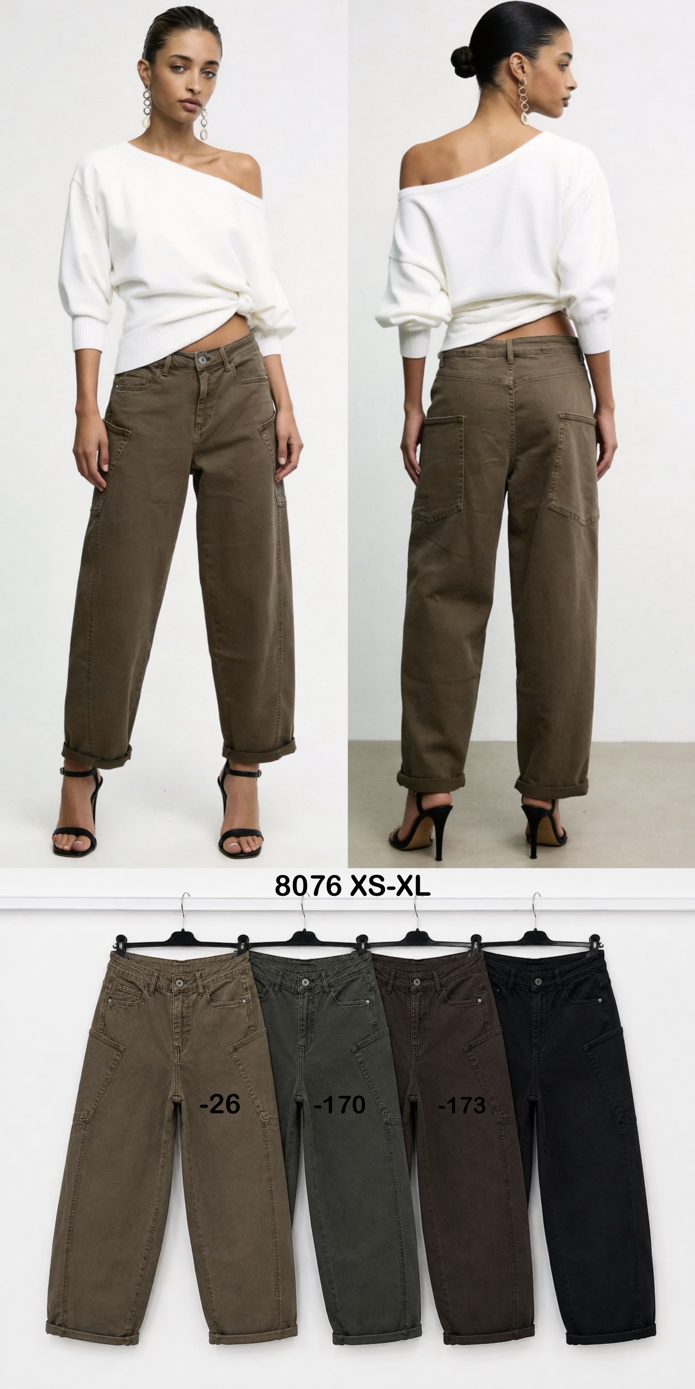 Rovné cargo nohavice s vreckami