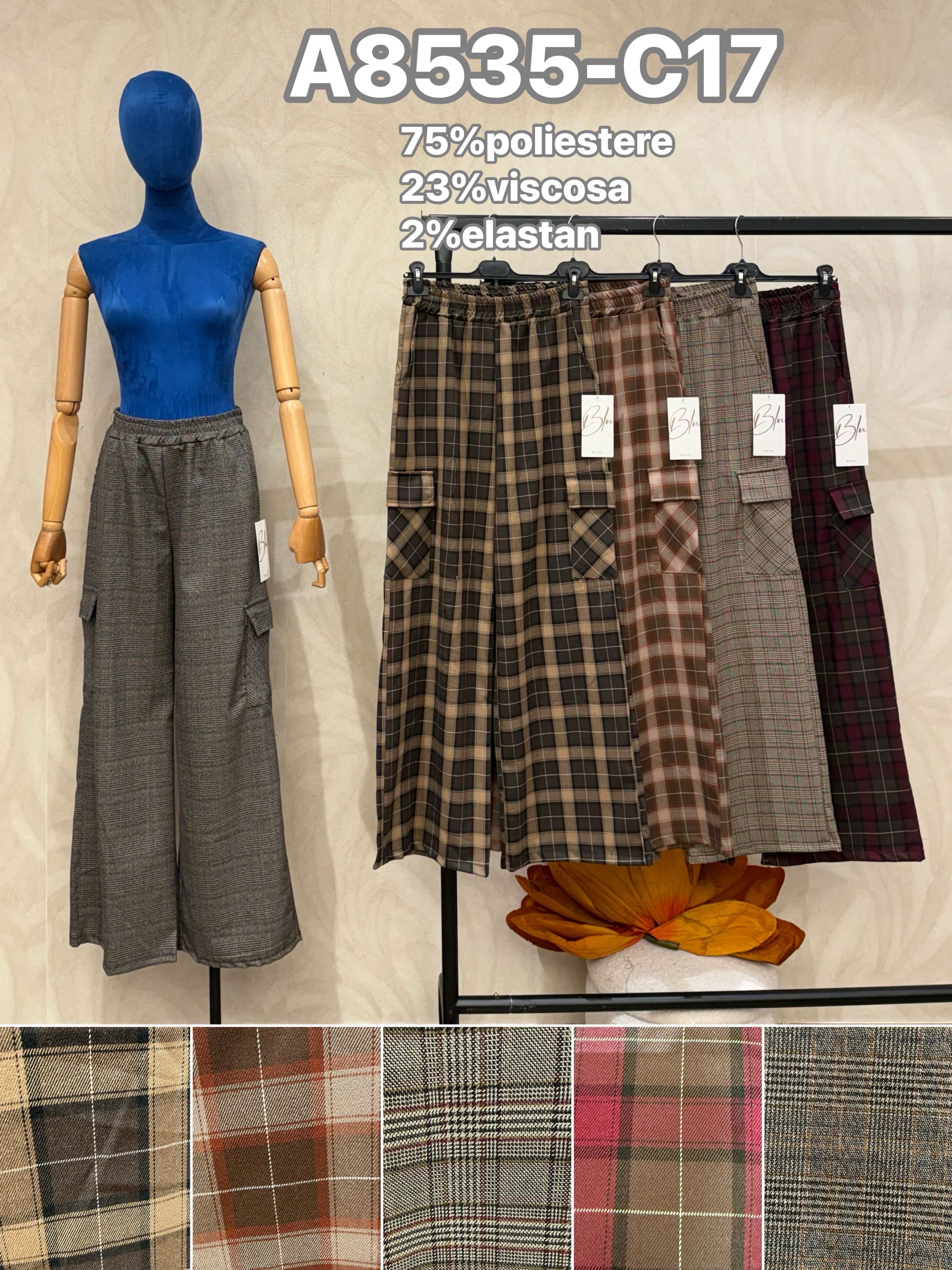 Nohavice Wide Leg s Elastickým Pásom