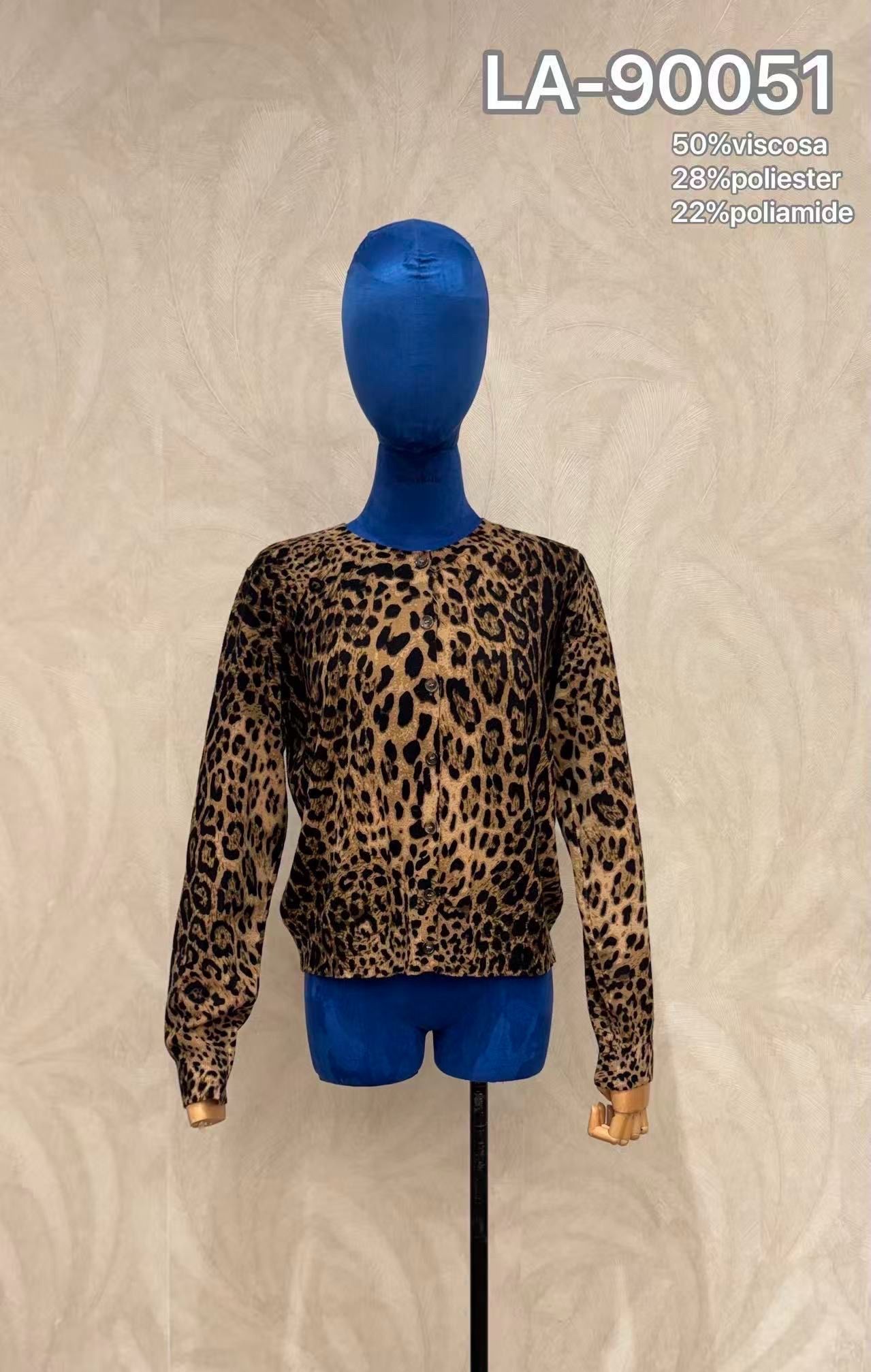 Jednoduchý kardigán s leoparďím vzorom