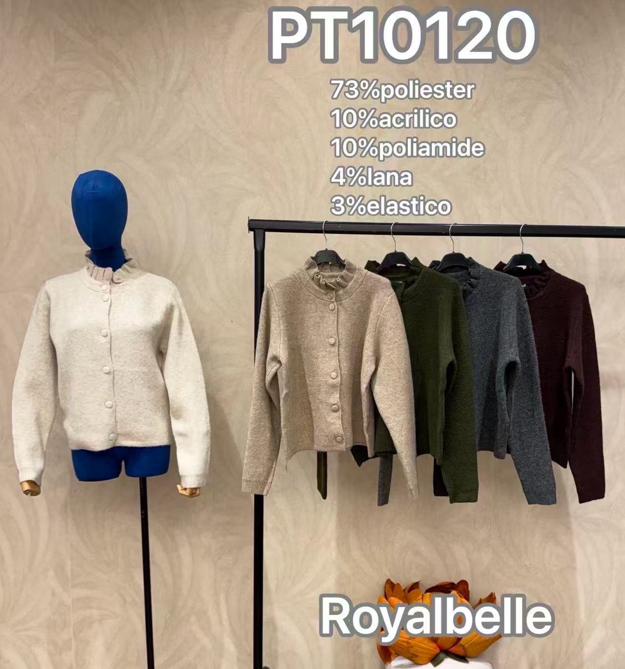 Cardigan s volánovým golierom