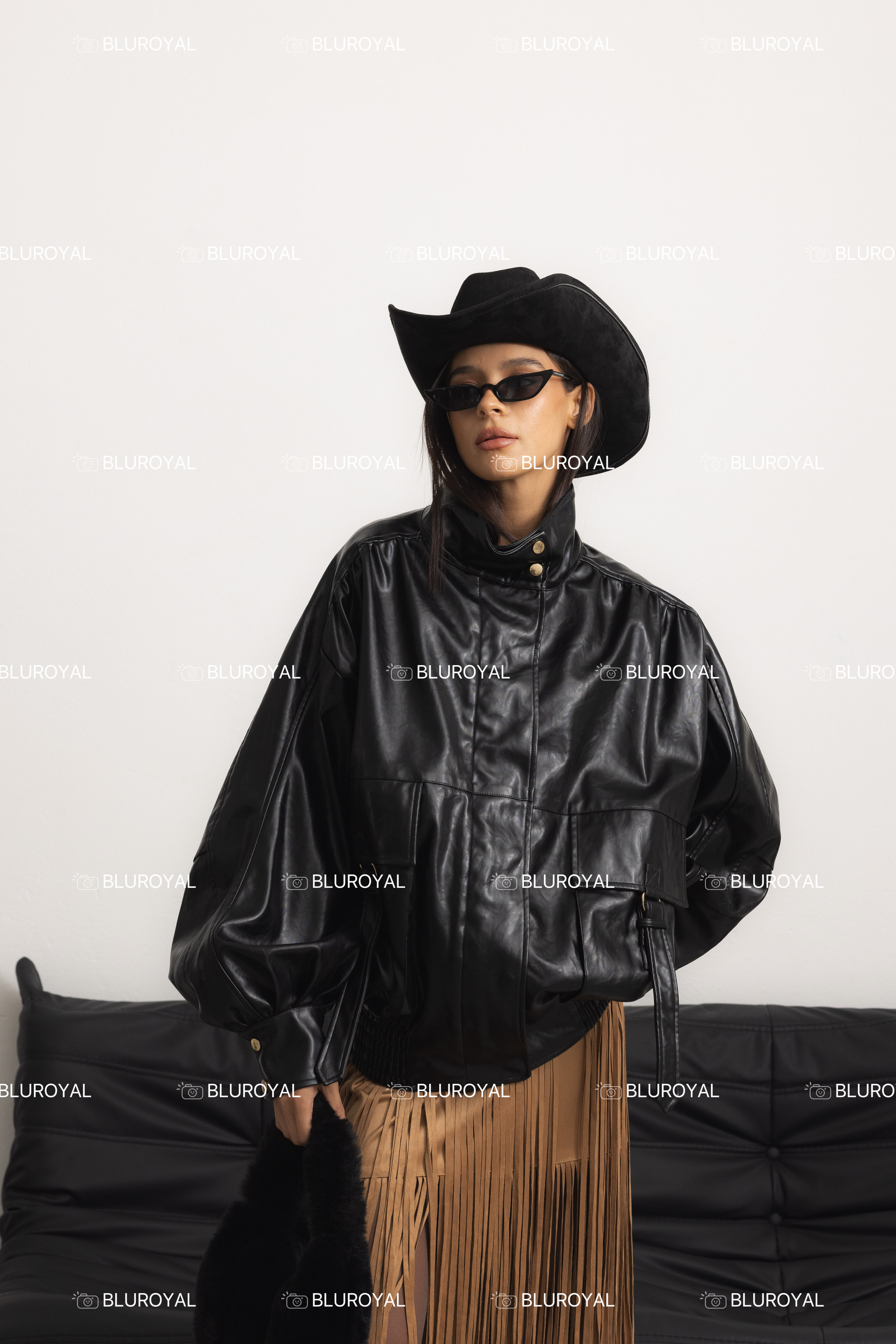 Oversize bomber bunda so stojatým golierom