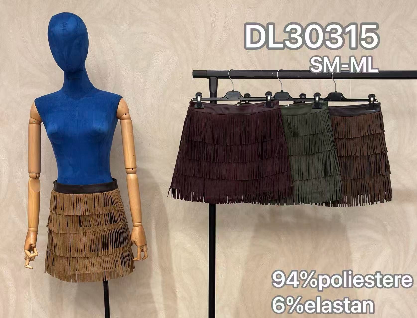 Mini sukňa s brúsenými strapcami