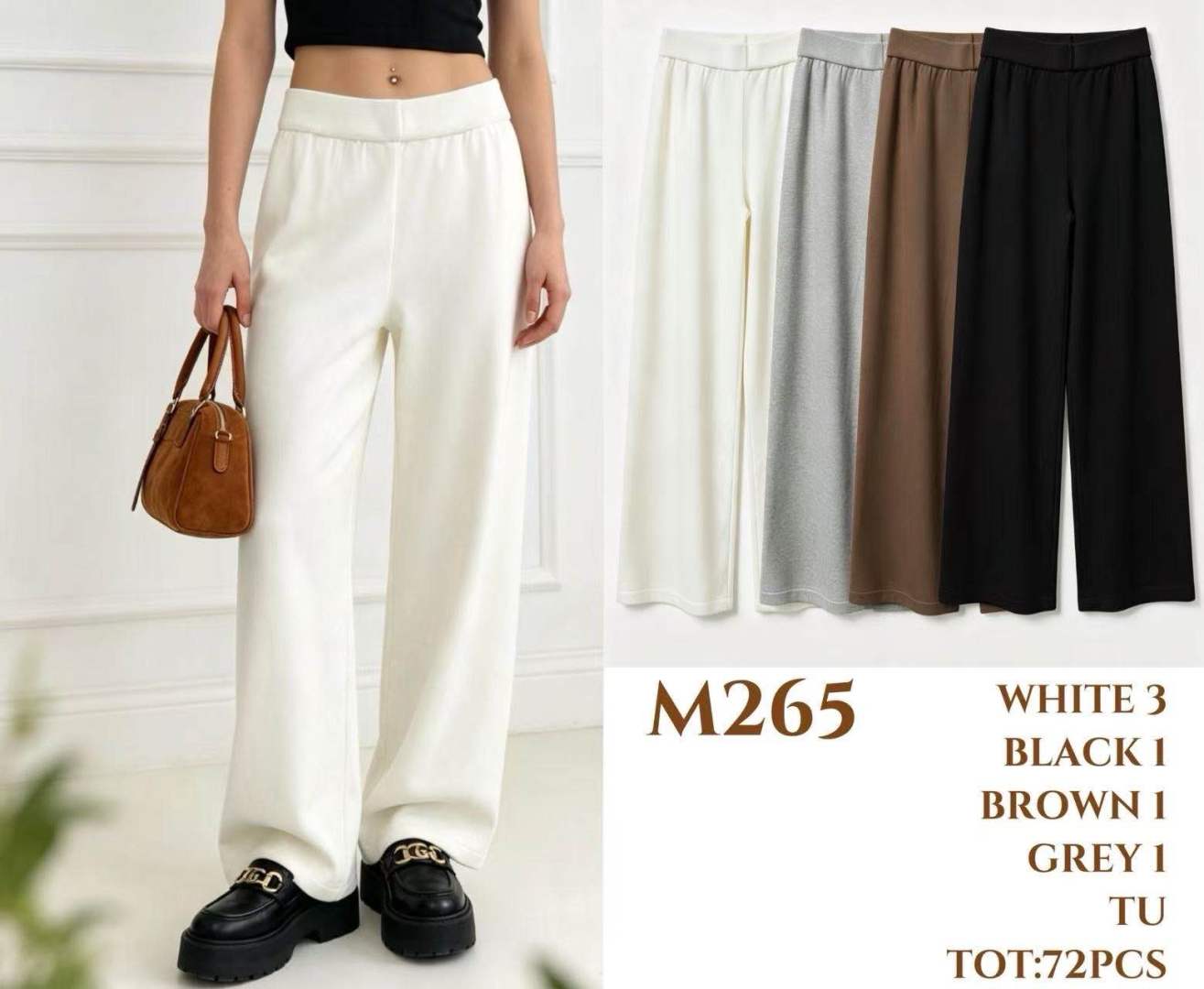 Nohavice Wide Leg s Elastickým Pásom