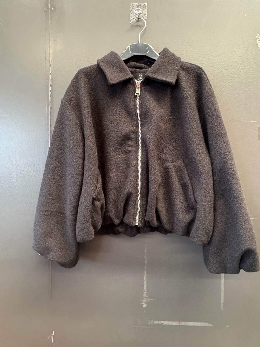 Oversize bunda s košeľovým golierom