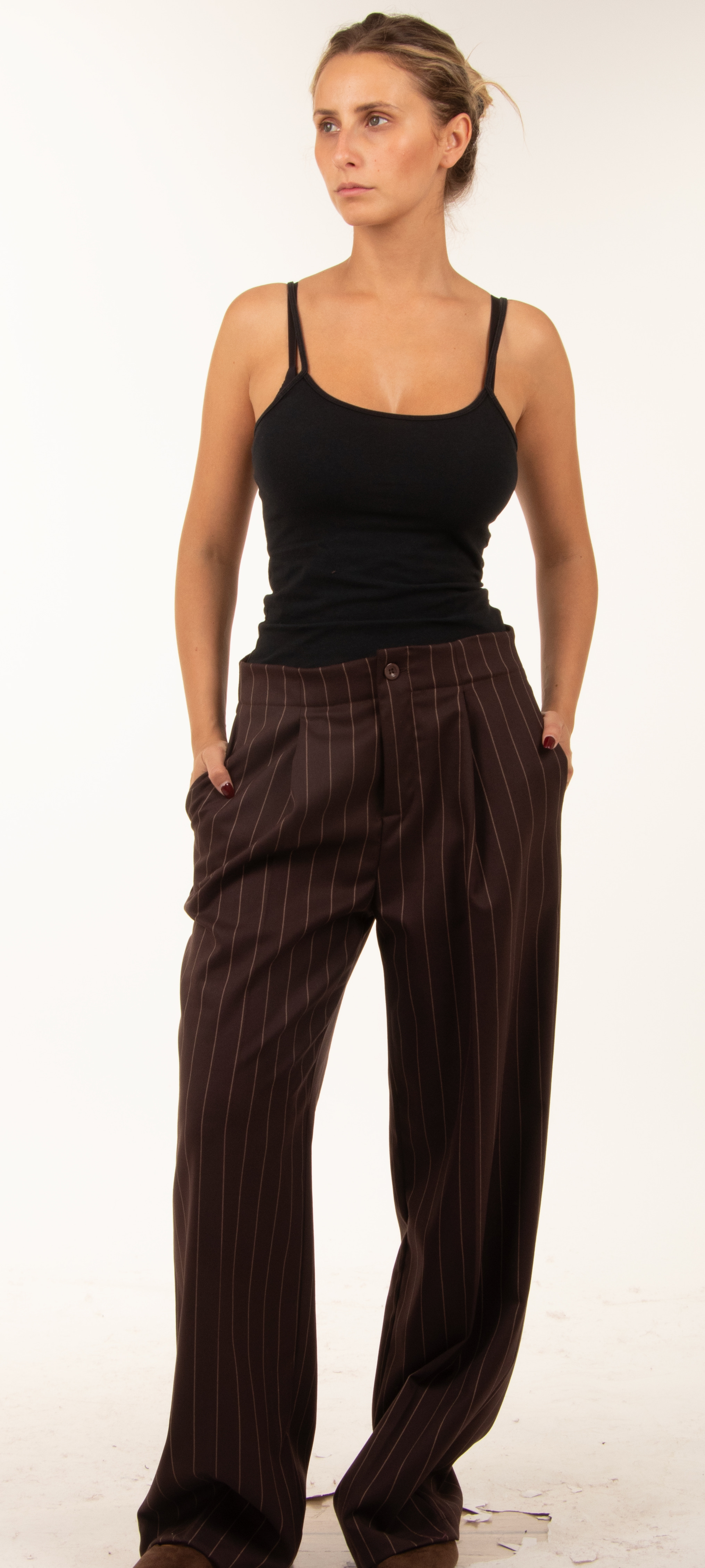 Nohavice Wide Leg s Plisami