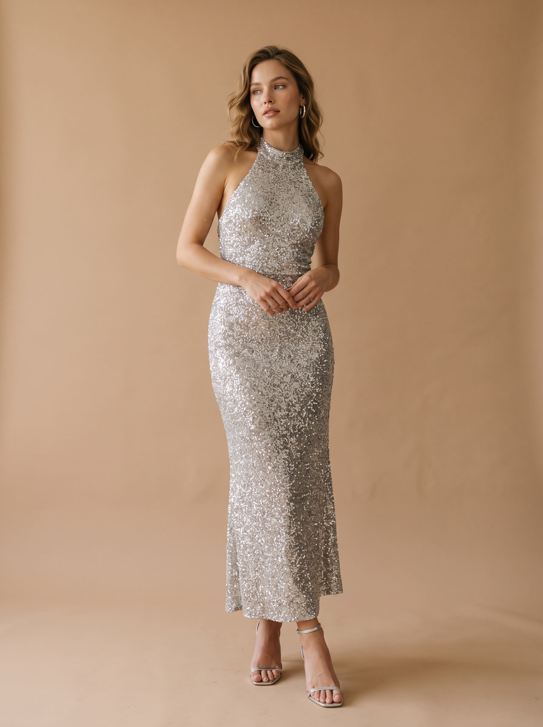Maxi šaty Mermaid s halter výstrihom