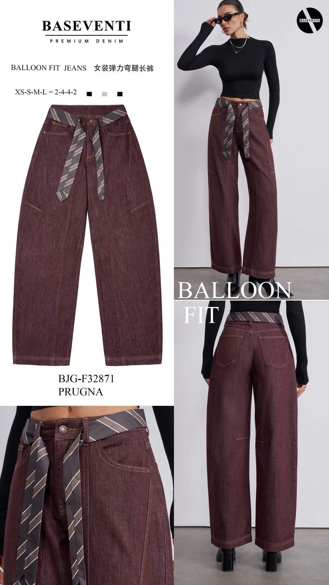 Nohavice Balloon Fit s Opaskou