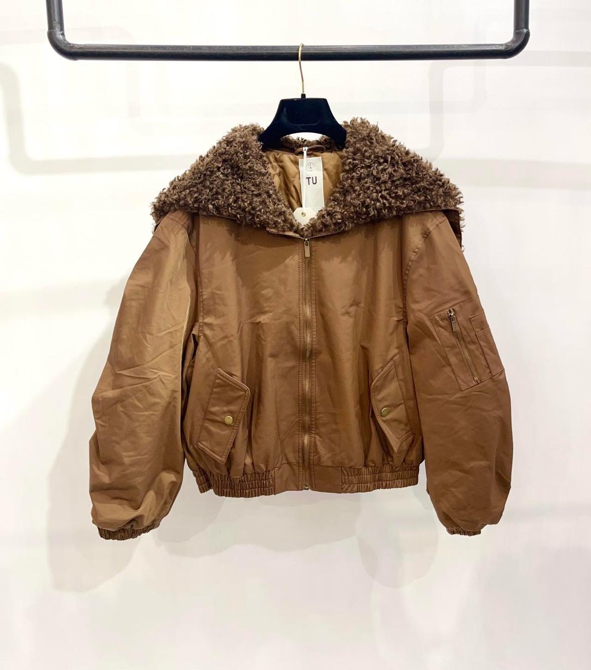 Oversize bomber bunda s kožušinkou