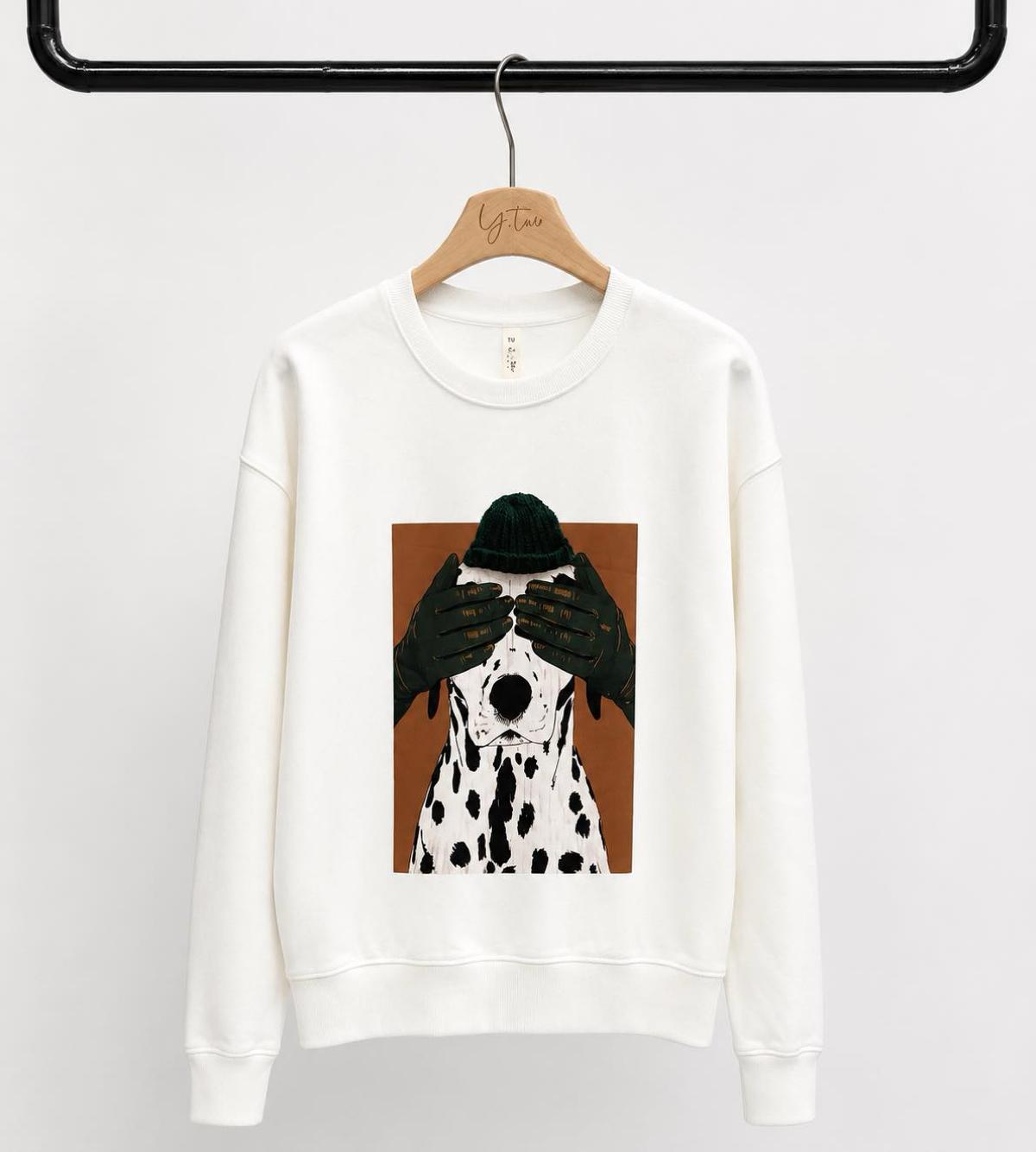 Voľná crewneck mikina s potlačou