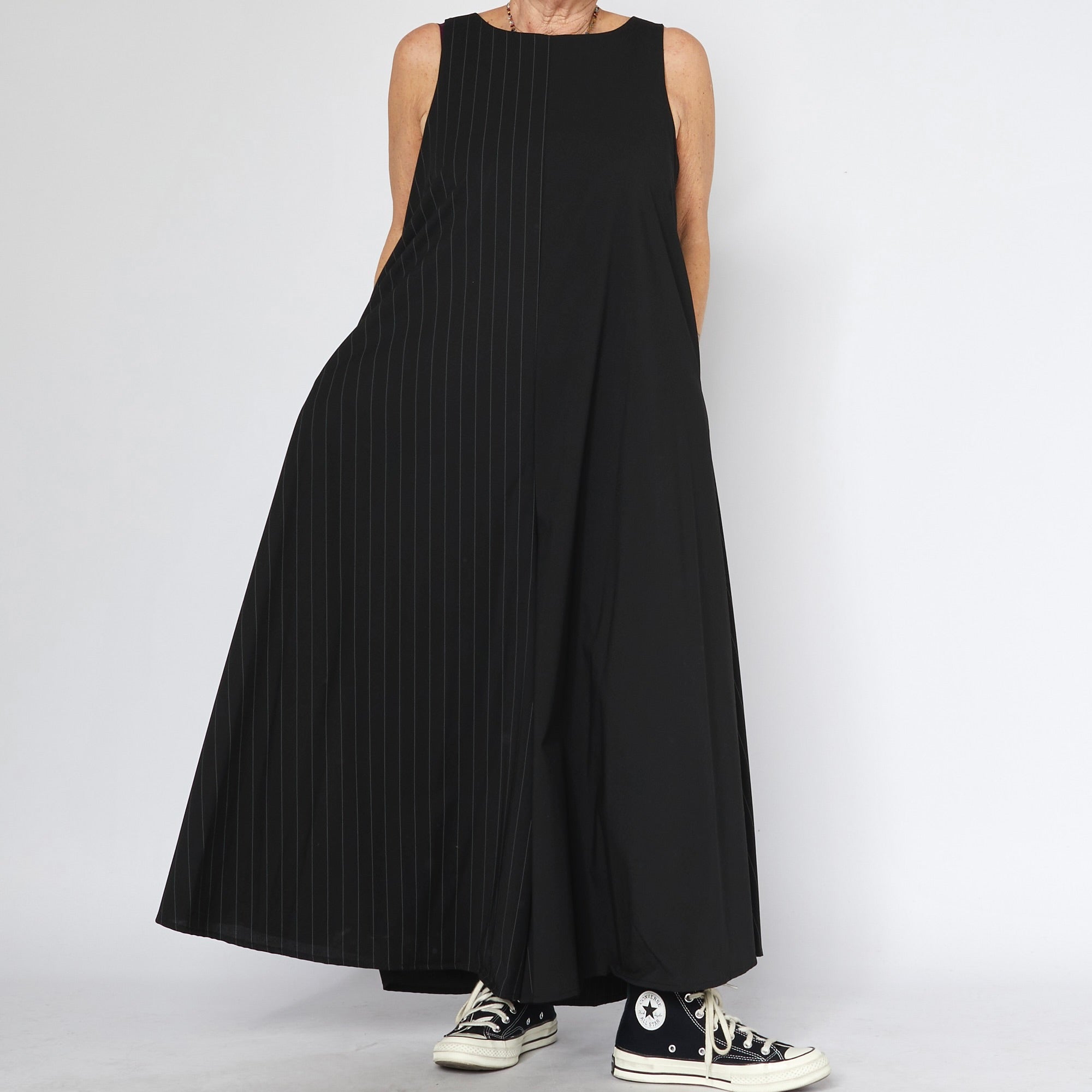 Maxi oversize overal s prúžkami